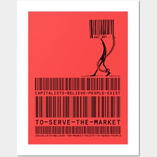 Capitalism Versus Socialism Barcode Posters and Art